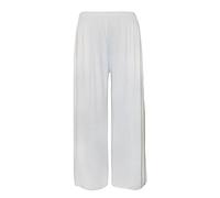 FASHION FAIRIES Womens Wide Leg Palazzo Flattering High Waist Stretch Plain Regular Trouser Ladies Printed Full Length Flared Pants/Trousers Sizes 12-30 White
