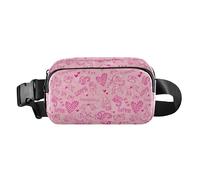 Fashion Fanny Pack for Men Women Cute Valentine's Day Fanny Pack Heart Pattern Water Resistant Waist Pack with Adjustable Strap for Workout Running Hiking Pretty, Pretty Love Hearts for Valentine's