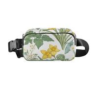 Fashion Fanny Waist Pack Autumn Flowers Daffodil Anemone Dahlia Silver Men Women Mini Sling Chest Bag with Adjustable Strap Crossbody Sport Bags for Travel Shopping Running, 03, One Size