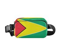 Fashion Fanny Waist Pack for Men Women Mini Chest Bag Belt Bag with Adjustable Strap for Travel Vacation Running Guyana Flag Guyanese Blue Red