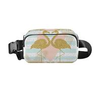 Fashion Fanny Waist Pack for Men Women Multipurpose Crossbody Passport Bag with Adjustable Strap for Cycling Hiking Gym Creativity Card Gold Glitter Flamingo Hope Different