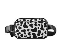 Fashion Fanny Waist Pack for Women Men Teenagers Mini Sling Bag Travel Accessory with Adjustable, Cow Spot Black And White, 8" x 5.3" x 2.3", Retro, Cow Spot Black And White, 8" x 5.3" x 2.3", Retro