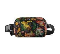 Fashion Fanny Waist Pack for Women Men Teens Small Cross Body Bag Belt Pack with Adjustable Strap for Travel Running Hiking Seamless Mushrooms Plants Insects Snail