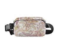 Fashion Fanny Waist Pack Men Women Paisley Flowers Ethnic Retro Multipurpose Sling Bag Travel Accessory with Adjustable Strap for Travel Vacation Running, Paisley flowers ethnic37, 8" x 5.3" x 2.3",