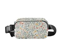 Fashion Fanny Waist Pack Spring Flowers Daffodil Dahlia Butterflies White Men Women Mini Sling Chest Bag with Adjustable Strap Crossbody Sport Bags for Travel Shopping Running, 20, One Size