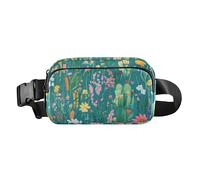 Fashion Fanny Waist Pack Spring Flowers Daffodil Dahlia Butterflies White Men Women Mini Sling Chest Bag with Adjustable Strap Crossbody Sport Bags for Travel Shopping Running, 12, One Size