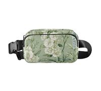 Fashion Fanny Waist Pack Spring Flowers Daffodil Dahlia Butterflies White Men Women Mini Sling Chest Bag with Adjustable Strap Crossbody Sport Bags for Travel Shopping Running, 08, One Size