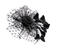 Fashion Fascinator Wedding Headpiece With Beads Butterfly Design Faux Pearls Detail Hair Clip For Bride Styling Prom Hair Accessories With Butterfly