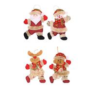 Fashion Festival Christmas Tree Ornament Set Of 4 Santa Reindeers Snowmans Holiday Decoration Daily Use Party Supplies Christmas Decorations
