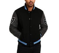 Fashion_First Detroit Varsity Jacket for Men - Baseball Letterman Bomber Coat - Vintage College Style with 67 Patches