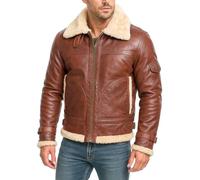 Fashion_First Men’s B3 Bomber Real Sheepskin Shearling Leather Aviator Flying Pilot Jacket - Mens Winter Vintage Flight Coat