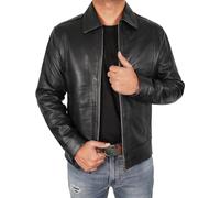 Fashion_First Mens Black Genuine Leather Racer Jacket Motorbike Gifts For Men Winter Jackets Cosplay