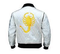 Fashion_First Mens Movie Scorpion Jacket - Men Quilted Varsity Satin Bomber Jacket
