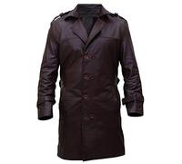 Fashion_First Mens Rorschach Watchmen Jackie Earle Haley Brown Leather Trench Coat XL