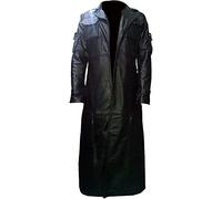 Fashion_First The Punisher Frank Castle Thomas Jane Faux Leather Trench Coat Long Black PU Coat Mens Winter Trench Coat Leather