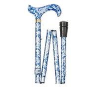 Fashion Folding Cane - Blue Paisley & Butterflies