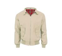 Fashion Force Mens Harrington Jacket Classic Retro Scooter 1970's Vintage Bomber MOD Skin Tartan Lining Coat Top (UK, Alpha, XXL, Regular, Regular, Beige)