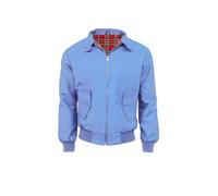 Fashion Force Mens Harrington Jacket Classic Retro Scooter 1970's Vintage Bomber MOD Skin Tartan Lining Coat Top (UK, Alpha, 3XL, Regular, Regular, Sky Blue)