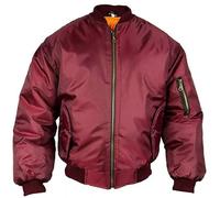 Fashion Force Men's MA1 Bomber Jacket Reversible Military Flight Coat, Heavy Padded or Lightweight Options Army Pilot, Biker, Outdoor Casual Wear (UK, Alpha, 3XL, Regular, Regular, Wine Burgundy)