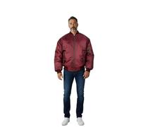 Fashion Force Men's MA1 Bomber Jacket Reversible Military Flight Coat, Heavy Padded or Lightweight Options Army Pilot, Biker, Outdoor Casual Wear (UK, Alpha, S, Regular, Regular, Wine Burgundy)