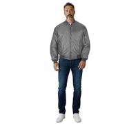 Fashion Force Men's MA1 Bomber Jacket Reversible Military Flight Coat, Heavy Padded or Lightweight Options Army Pilot, Biker, Outdoor Casual Wear (UK, Alpha, XL, Regular, Regular, Silver Grey)