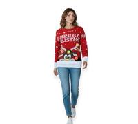 Fashion Force New Ladies Womens Santa Xmas Christmas Novelty Fairisle Retro Jumper Sweater (UK, Alpha, S, M, Regular, Regular, Red)