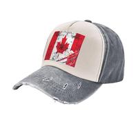 Fashion Forward Cap with National Flag Print Trendy Design Denim Hat for Style Leaders Gray One Size