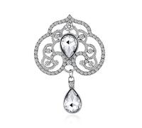 Fashion French Retro Court Style Hollow Flower Brooch Alloy Diamond Brooch pin Clothing Accessories pin Clothing Accessories