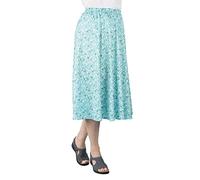 Fashion Friendly Aqua Floral Skirt Extra Large Long (22-24, 32")