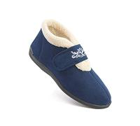 Fashion Friendly Catherine - Ladies Touch Fastening Ankle Slippers Blue Size 8