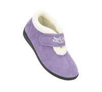 Fashion Friendly Catherine - Ladies Touch Fastening Ankle Slippers Lilac Size 4