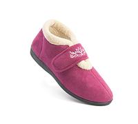 Fashion Friendly Catherine - Ladies' Touch Fastening Ankle Slippers Raspberry - Size 7