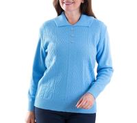 Fashion Friendly Ladies' 3 Button Collar Jumper