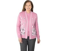 Fashion Friendly Ladies Flower Twin Cardigan (Blue