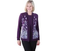 Fashion Friendly Ladies Flower Twin Cardigan (Blue