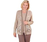 Fashion Friendly Ladies Flower Twin Cardigan (Blue