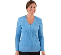 Fashion Friendly Ladies V-Neck Cable Knit Jumper | 8 Available