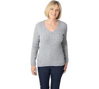 Fashion Friendly Ladies V-Neck Cable Knit Jumper | 8 Available