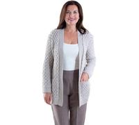 Fashion Friendly Traditional Cable Knit Cardigan, Long Length, Pockets, Full Length Sleeves Available in Blue, Lilac, Navy, White, Black, Beige, Grey, Lemon, Red & Teal. in Sizes M, L, XL, 2XL & 3XL