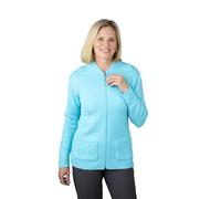 Fashion Friendly Zip Up Cardigan with Pockets Aqua Extra Large (L/XL)
