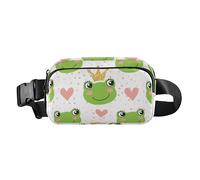 Fashion Frog Crown Waist Bag for Women Men Teens Multi Purpose Waist Bag with Adjustable Strap for Travel Shopping Running Multicolor 1 Size Waist Bag, multi-coloured, 1 size, Waist Bag