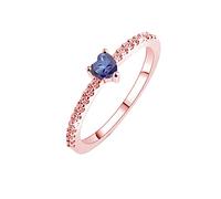 Fashion Full Love Imitation Zircon Ring For Girls And Women Jewelry Bulky Rings (Rose Gold, 7)
