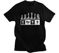 Fashion Funny Chess Player Game Board T Shirt Men Short-Sleeve Periodic Table of ElementsT-Shirt Soft Cotton Tee Tops Black