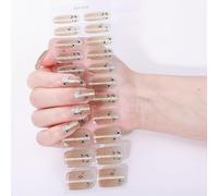 Fashion Gel Nails Tip Full Covers Wraps Eye Effect Easy Application Manicure Adhesive Stickers for Women Long Lasting Nail Decals