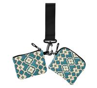 Fashion Geometric Pattern Pasley Women's Coin Pouches Card Holder Minimalist Identity Card Protector with Wristlet Strap for Work Travel 2 Packs, fashion geometric pattern pasley, One Size, Casual