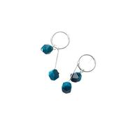 Fashion Geometric Round Drop Earring For Women 925 Sterling Silver Blue Tiger Eye Dangle Earring Fine Jewelry