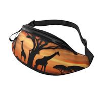 Fashion Giraffe Under The Tree in Africa Bum Bag | Fanny Pack & Chest Pack | Adjustable Waist Bag for Women & Men | Secure Zip | Lightweight & Compact | Perfect for Travel,Sports,Hiking,Outdoor