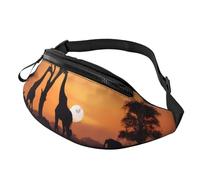 Fashion Giraffe Under The Tree in Africa Bum Bag Fanny Pack for Men Women, Large Waist Pack with Zip Pockets Adjustable Waist Bag for Fitness Exercising Climbing Running Hiking Dog Walking Outdoor