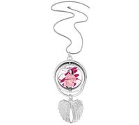 Fashion Girl Figure Art Design Illustration Pendant Angel Wings Rotating Necklace Jewelry