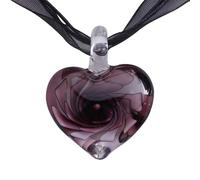 Fashion Glass Heart Pendant Necklace Elegant Rose Flower Collar Choker Temperament Necklaces Neck Chain Valentines Day Heart Pendant Necklace Choker